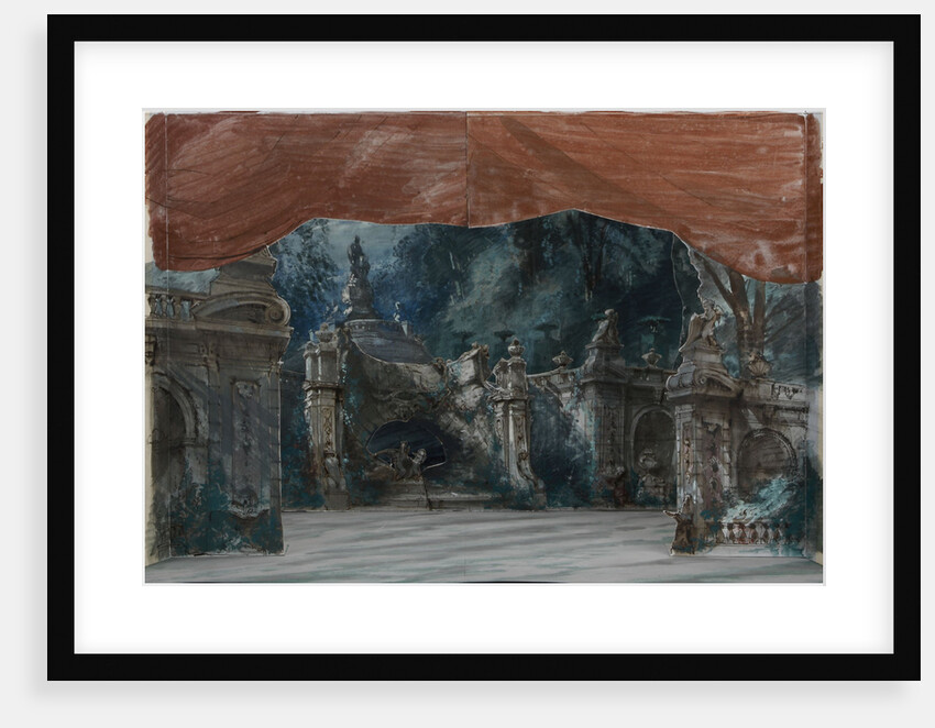 Set design for the Opera Don Carlos by Giuseppe Verdi. Paris, Théâtre de lOpéra-Le Peletier, 11.03 by Anonymous