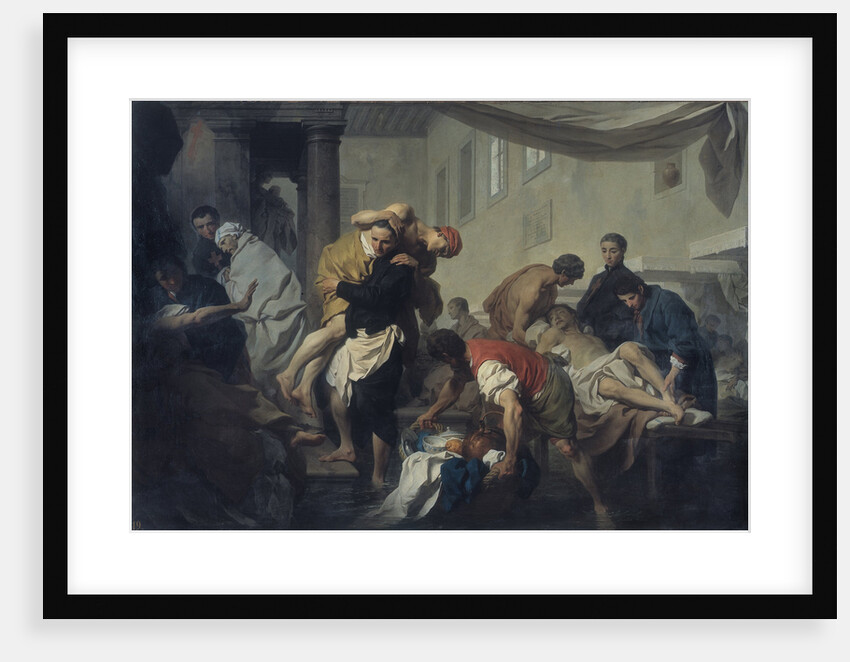 Saint Camillus de Lellis saves the sick of the Ospedale di Santo Spirito in Sassia during the floodi by Anonymous