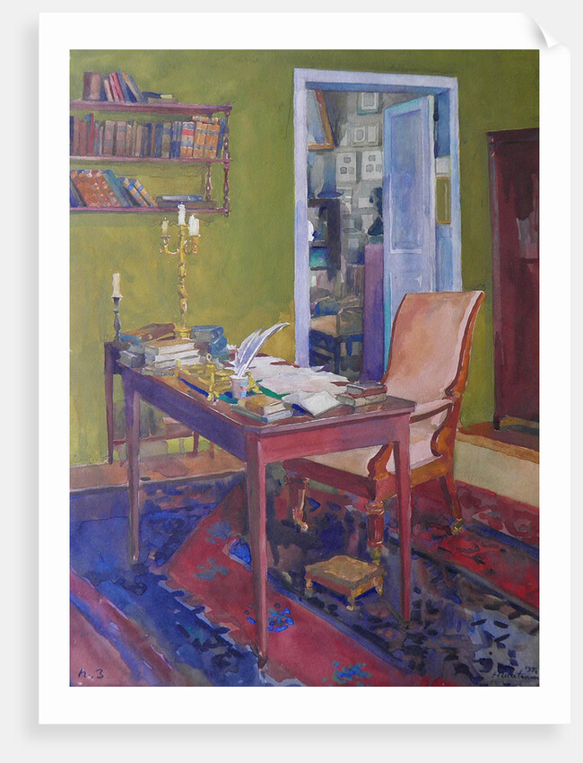 Alexander Pushkins study at the Mikhaylovskoye estate, 1950 by Anonymous