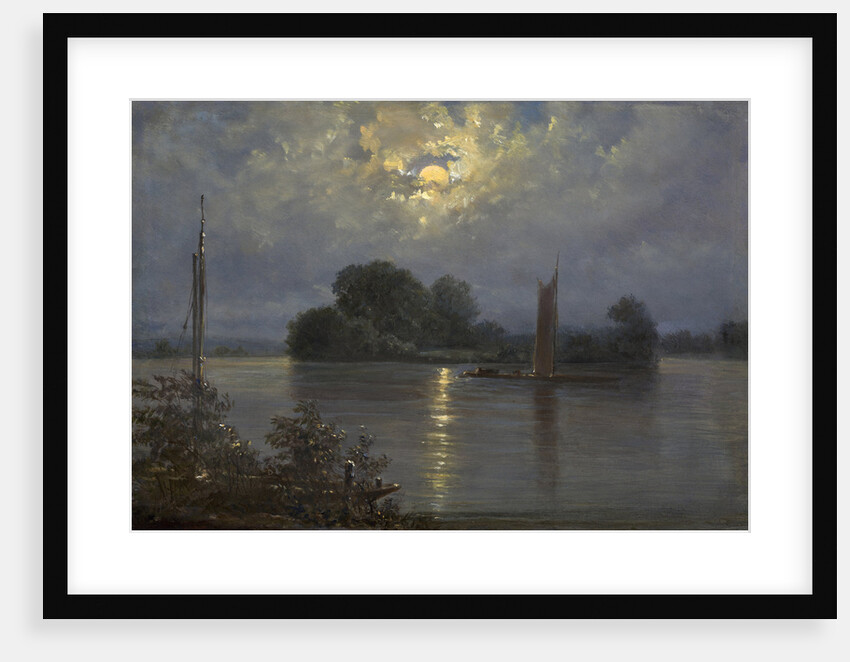 Full Moon near Pillnitz, by Anonymous