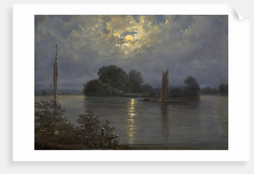 Full Moon near Pillnitz, by Anonymous