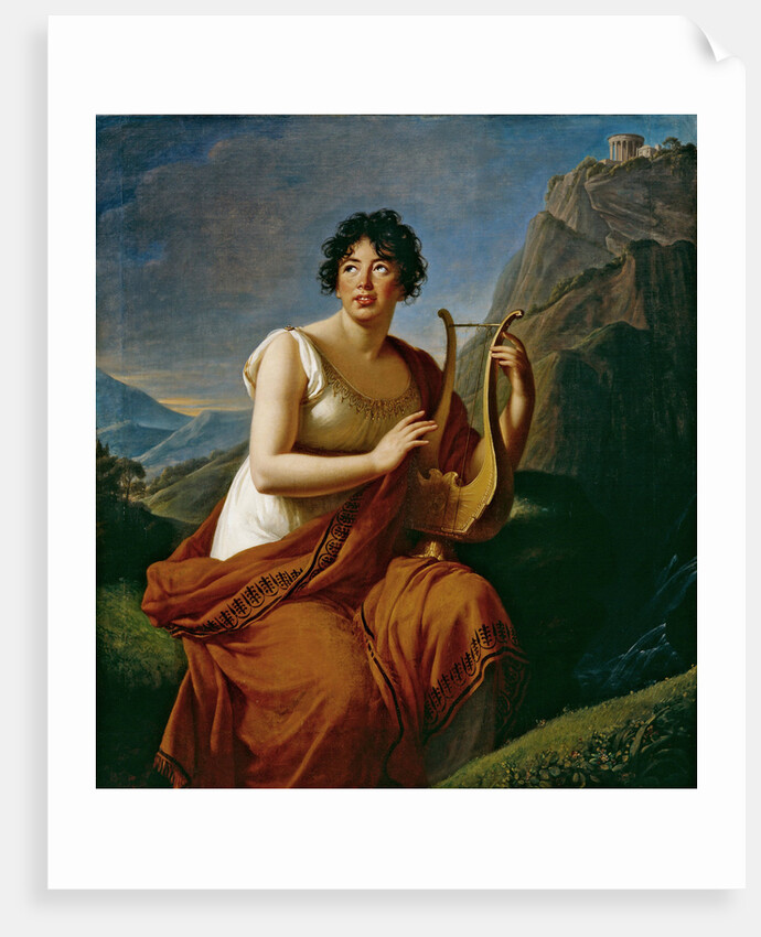 Portrait of the author Baronne Anne Louise Germaine de Staël as Corinne on Cape Misenum, by Anonymous