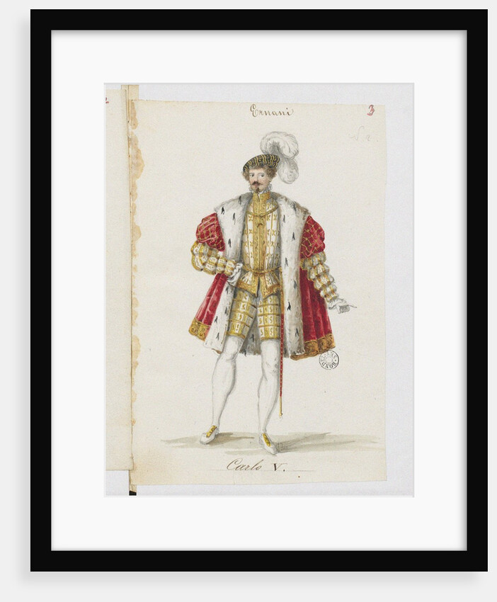 Don Carlos. Costume design for the opera Ernani by Giuseppe Verdi, 1845 by Anonymous