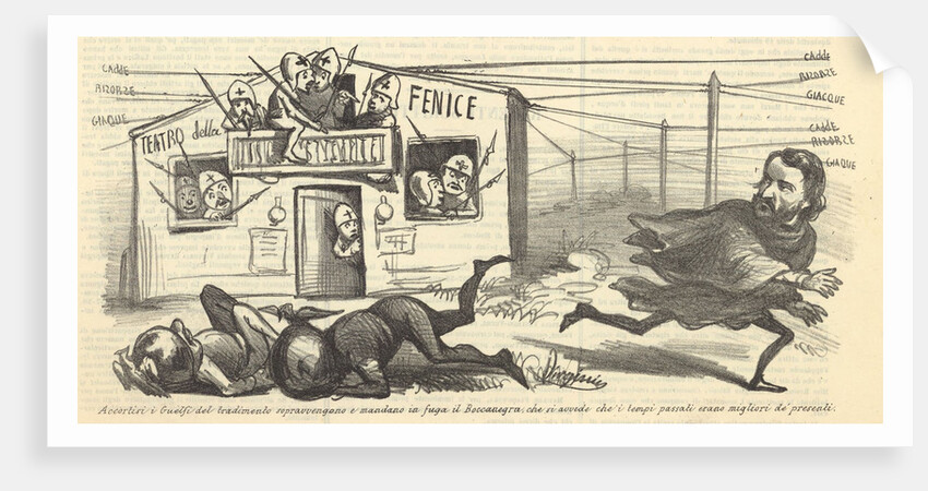 Caricature: Giuseppe Verdi and Teatro La Fenice, 1857 by Anonymous