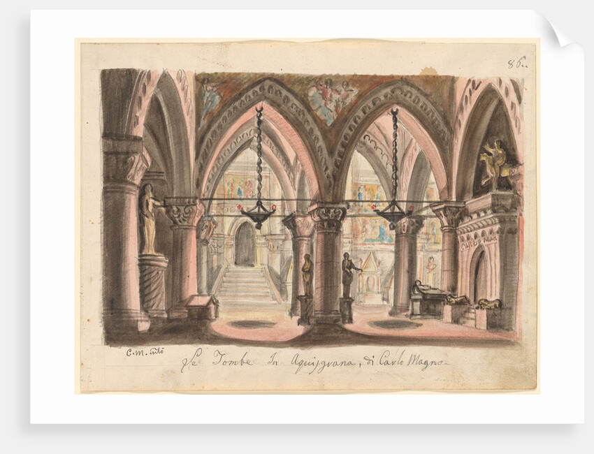 Set design for the Opera Ernani by Giuseppe Verdi by Anonymous
