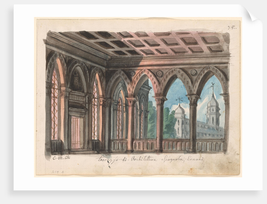 Set design for the Opera Ernani by Giuseppe Verdi by Anonymous