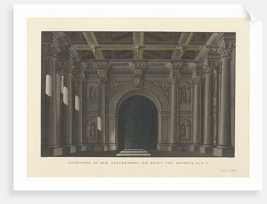 Stage design for the tragedy The Bride of Messina by Friedrich Schiller, 1824 by Anonymous