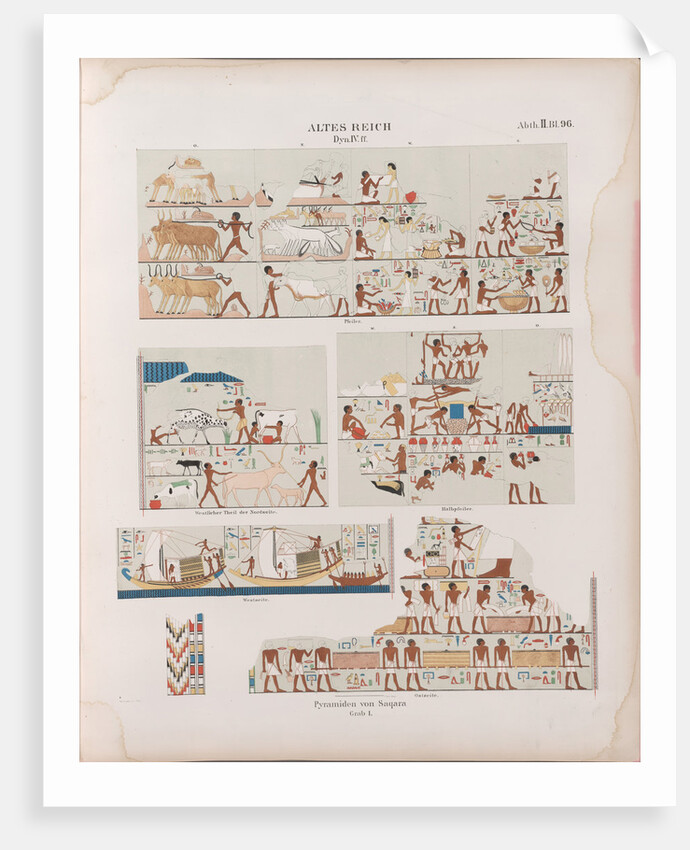 Old Kingdom. Fourth Dynasty. Pyramids at Saqqara. Monuments from Egypt and Ethiopia, ca. 1849 by Anonymous
