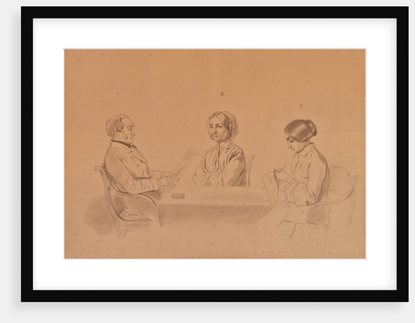 Apollon Ivanovich Sytin with his wife Louise and her sister, 1854 by Anonymous