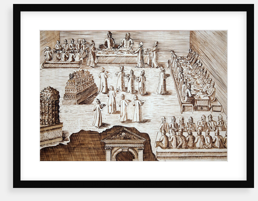Feast in Alexandrovskaya village. Published by Jacob Ulfeldt, Second half of the16th cen by Anonymous