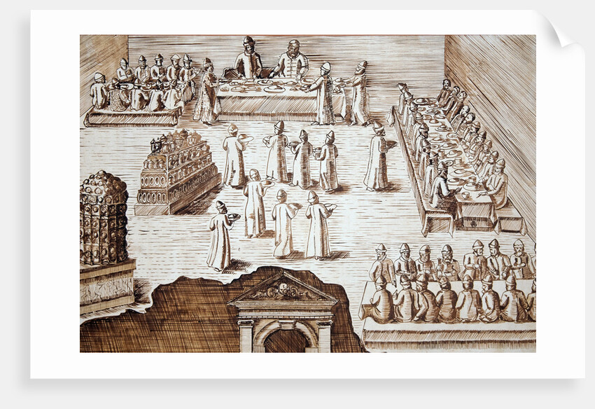 Feast in Alexandrovskaya village. Published by Jacob Ulfeldt, Second half of the16th cen by Anonymous