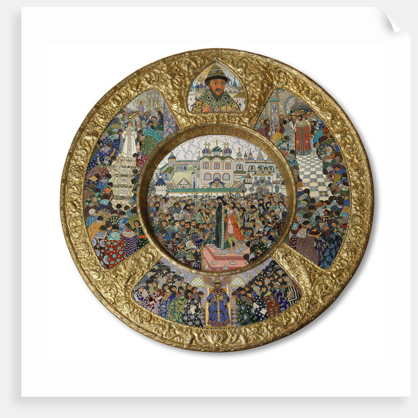 Dish with scenes the Election of Michail Romanov to the Tsar on 14 March 1613, 1913 by Anonymous