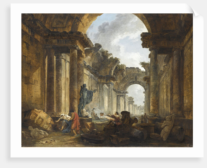 Imaginary View of the Grand Gallery of the Louvre in Ruins, 1796 by Anonymous