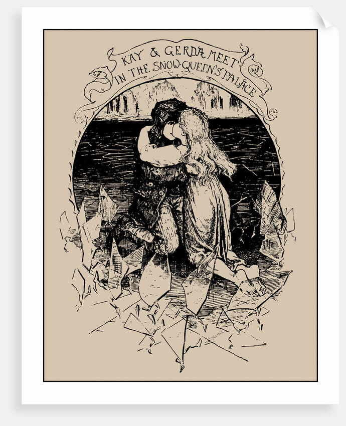 Kay and Gerda. The Snow Queen. Illustration from The Pink Fairy Book by Andrew Lang, 1897 by Anonymous