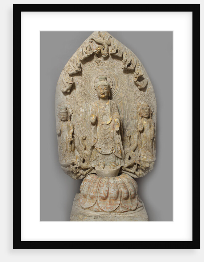 Votive Stele with Buddha and two Bodhisattvas, 534-550 by Anonymous