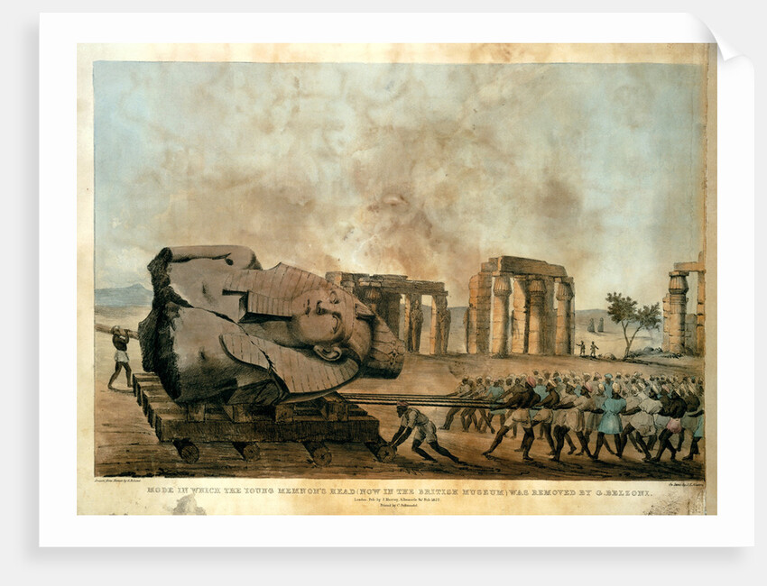 Mode in which the young Memnons head was removed by G. Belzoni, 1820 by Anonymous