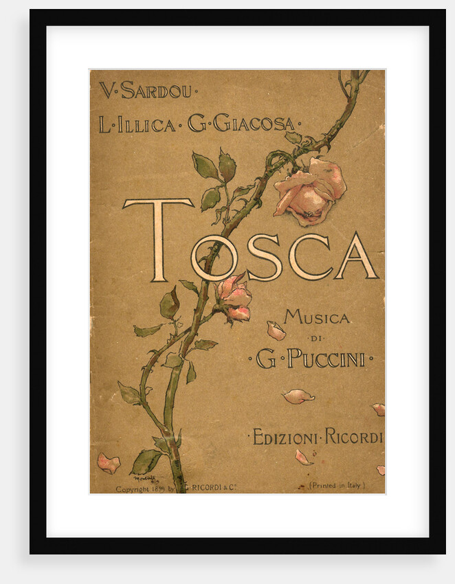 Cover of the Libretto of opera Tosca by Giacomo Puccini, 1899 by Anonymous