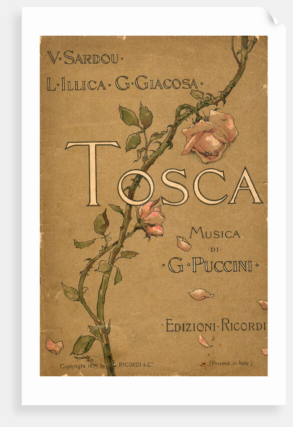 Cover of the Libretto of opera Tosca by Giacomo Puccini, 1899 by Anonymous