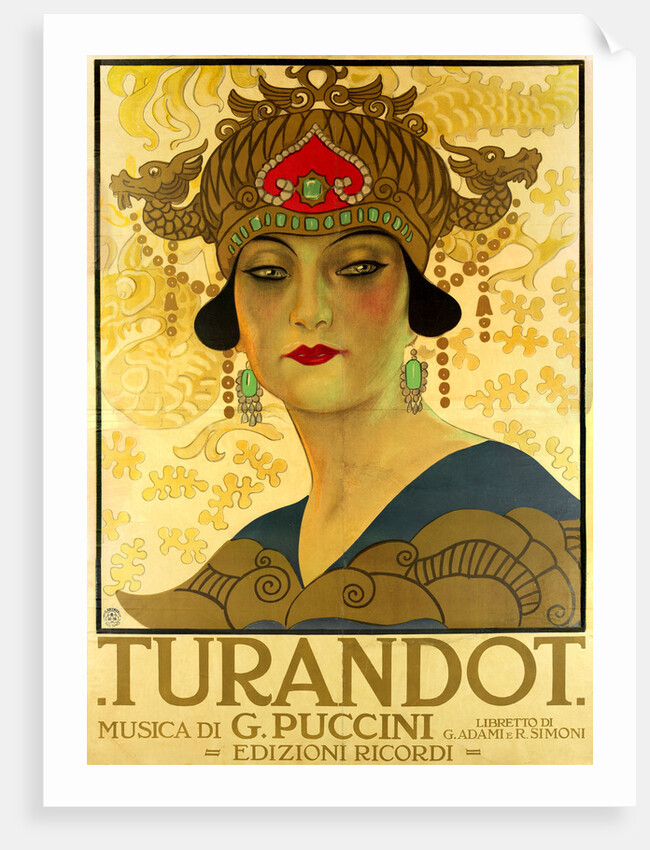 Poster for the opera Turandot at the Teatro alla Scala, 1926 by Anonymous