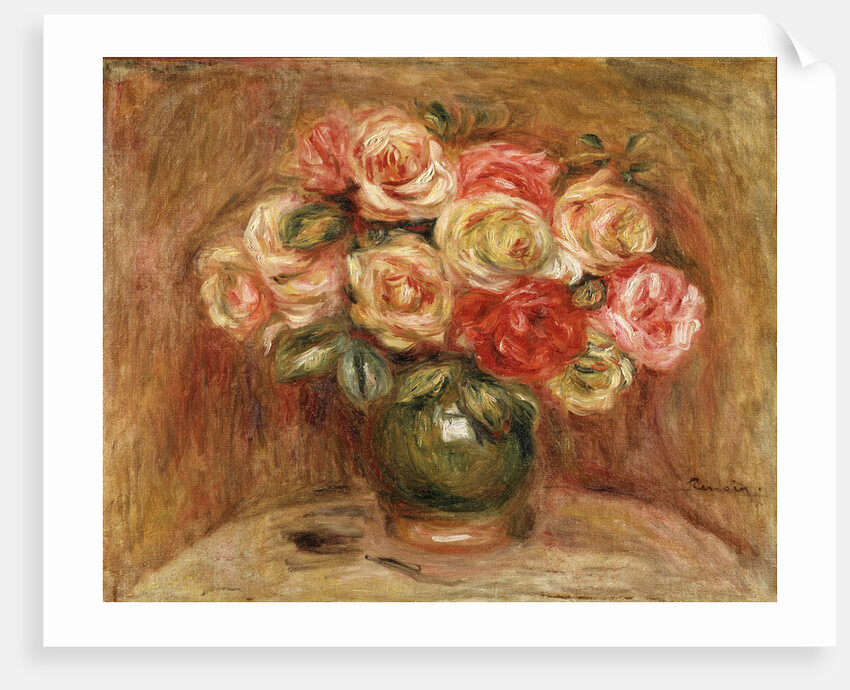 Bouquet of Roses in a Green Vase, 1915 by Anonymous