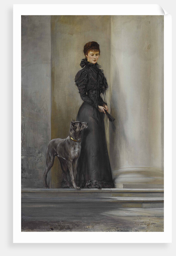 Empress Elisabeth of Austria at the Achilleion Palace main entrance by Anonymous