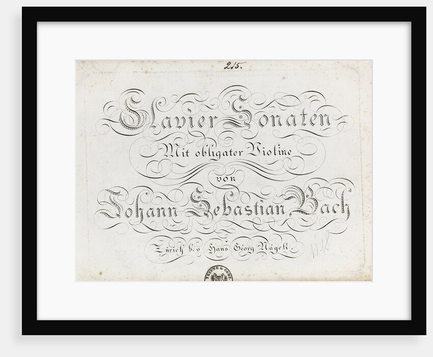 Title page of the six sonatas for violin and obbligato harpsichord, Between 1800 and 1805 by Anonymous