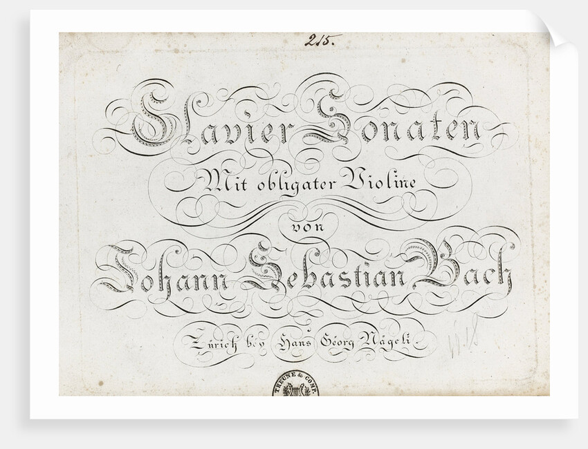 Title page of the six sonatas for violin and obbligato harpsichord, Between 1800 and 1805 by Anonymous