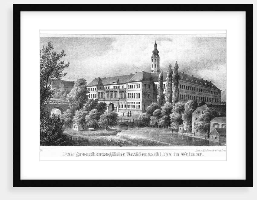 The Weimar City Castle. From: Thüringen und der Harz.. by Friedrich von Sydow, 1839 by Anonymous