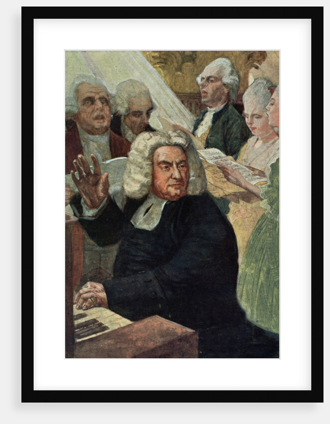 Johann Sebastian Bach at the organ by Anonymous