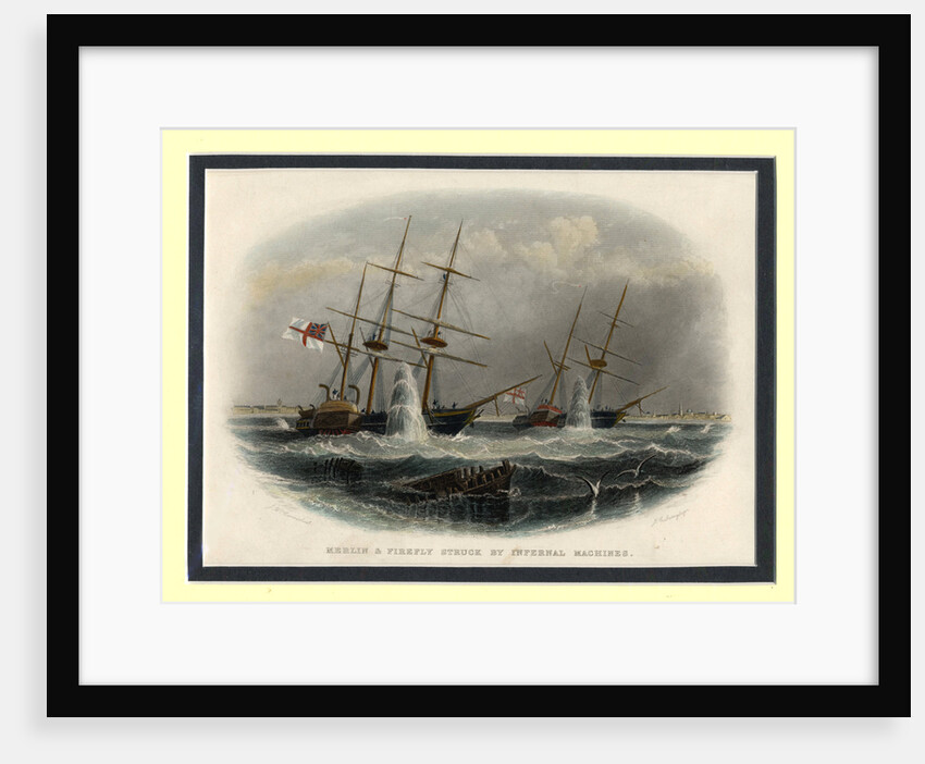 The mining of the Merlin and Firefly off Kronstadt on 9 June 1855, 1855-1856 by Anonymous