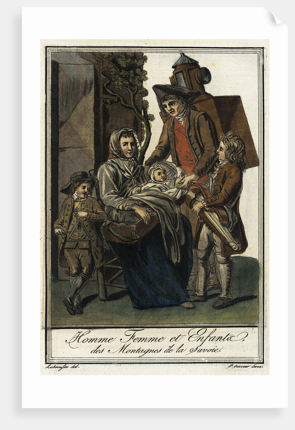Man, woman and children in the mountains of Savoy, ca 1797 by Anonymous