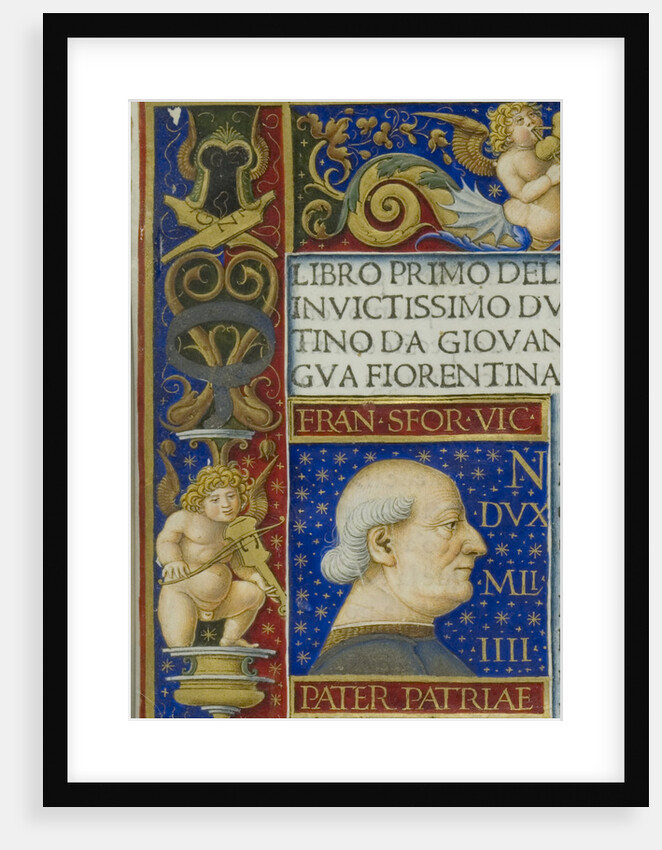 A leaf from the La Sforziada with the portrait of Francesco Sforza in the initial space, 1479 by Anonymous