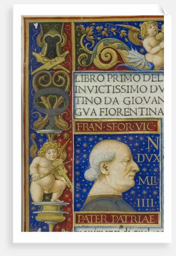 A leaf from the La Sforziada with the portrait of Francesco Sforza in the initial space, 1479 by Anonymous
