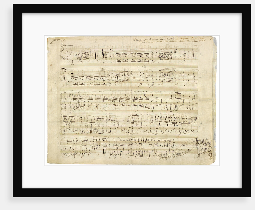 Autographed partiture of the Polonaise, Op. 53 in A flat major for piano, 1843 by Anonymous
