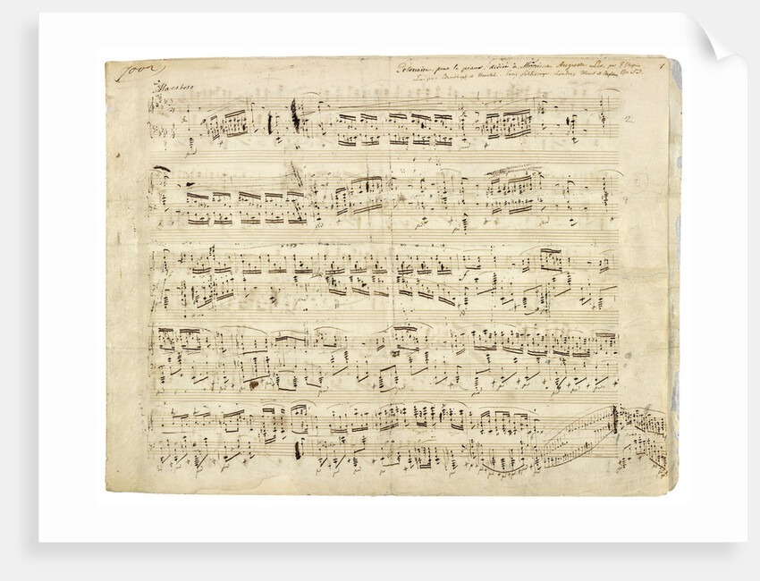 Autographed partiture of the Polonaise, Op. 53 in A flat major for piano, 1843 by Anonymous