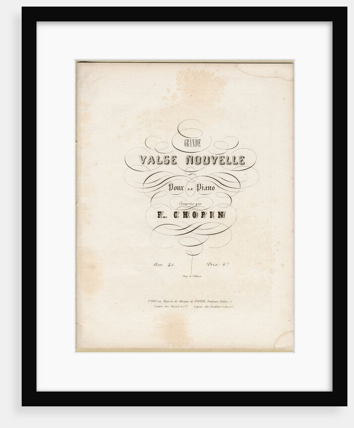 Cover page of first edition of the Grande Valse Nouvelle in A-flat Major, Op. 42, 1840 by Anonymous
