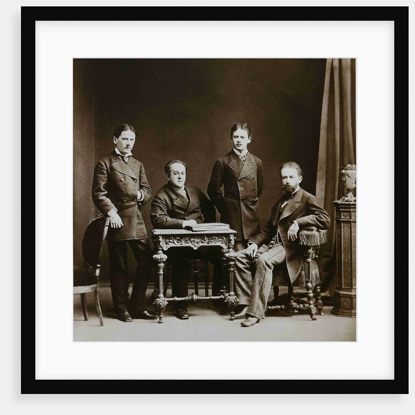 Pyotr Ilyich Tchaikovsky (right) with his Brothers Modest and Anatoly and N.D. Kondratyev, 1875 by Anonymous