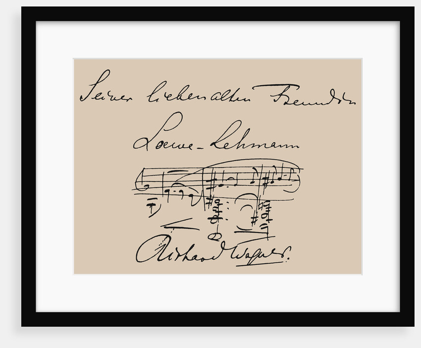 Musical quotation dedicated to the opera singer Lilli Lehmann by Anonymous