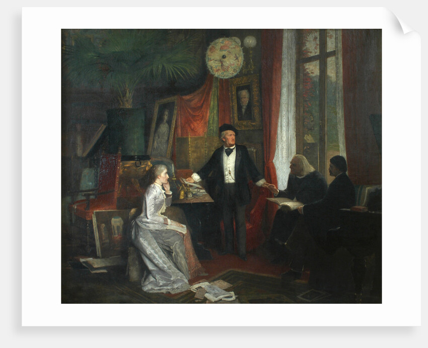 Cosima Wagner, Richard Wagner, Franz Liszt and Hans von Wolzogen in the Wahnfried, Bayreuth, 1881 by Anonymous