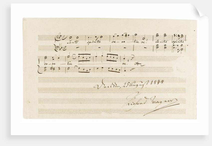 Musical quotation from the opera Rienzi by Richard Wagner (Santo spirito cavaliere!), Dresden, 25 by Anonymous