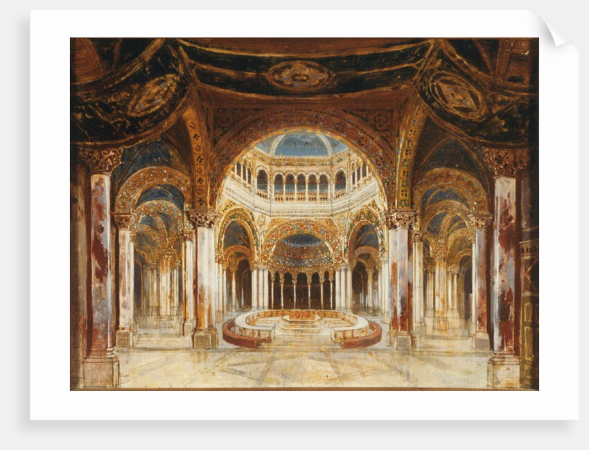 The Temple of the Holy Grail. Set design for opera Parsifal by Richard Wagner, 1882 by Anonymous