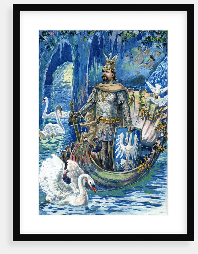 King Ludwig II as Lohengrin in the Blue Grotto of Linderhof Palace, c. 1900 by Anonymous