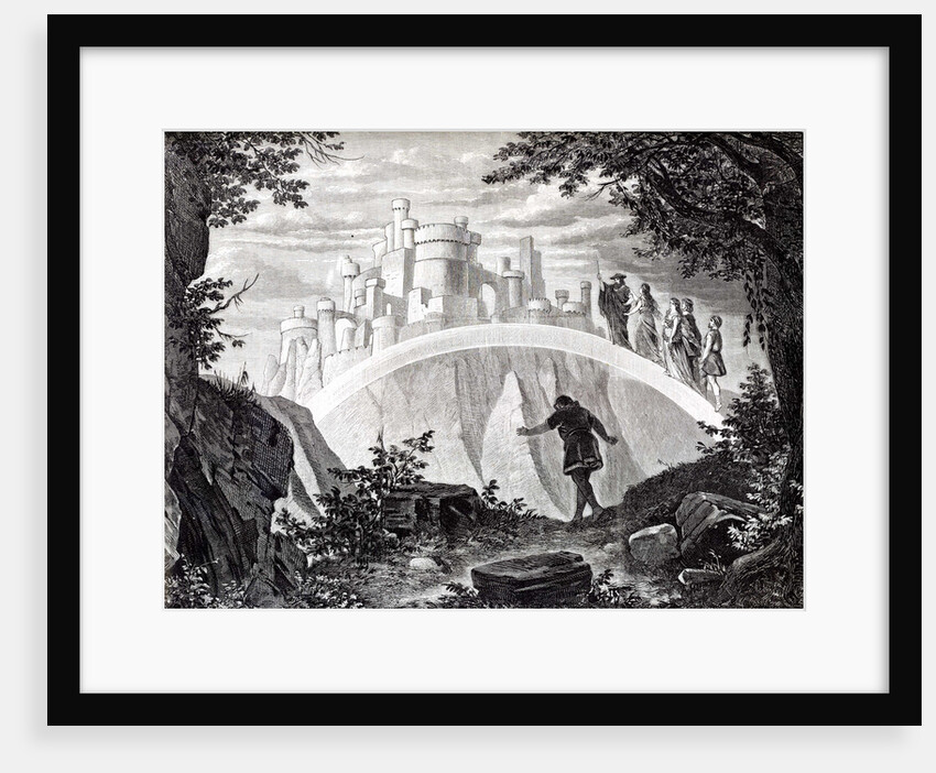Das Rheingold by Richard Wagner. Entrance of the Gods into Valhalla. Illustration to the premiere, 1 by Anonymous