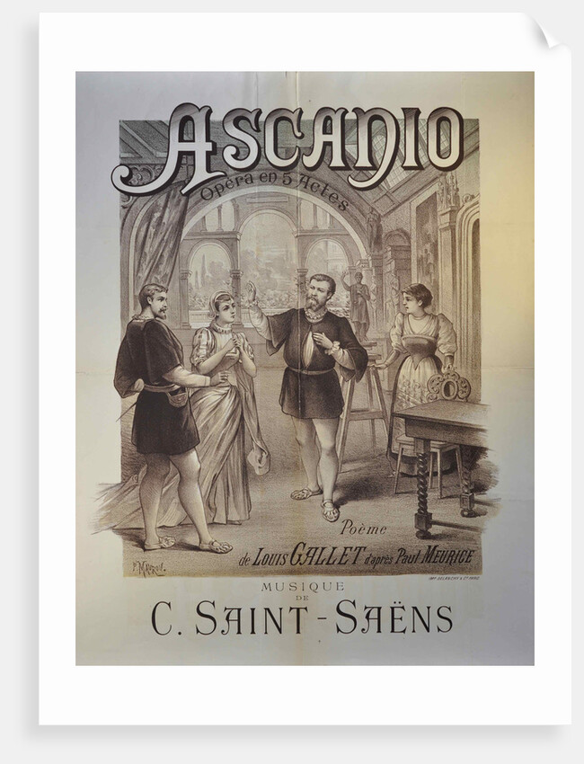 Poster for the Opera Ascanio by Camille Saint-Saëns, 1890 by Anonymous