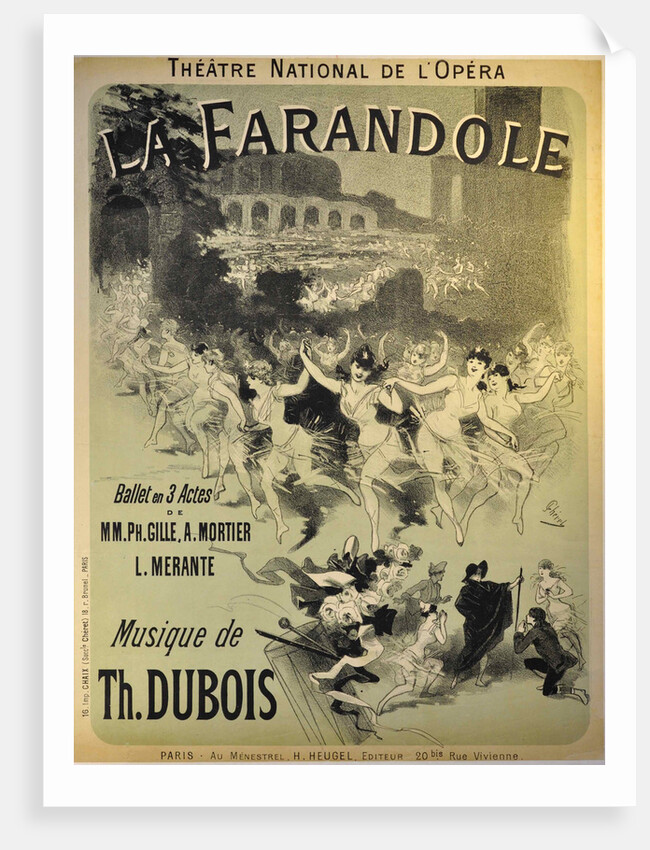 Poster for the ballet La Farandole by Théodore Dubois, 1883 by Anonymous