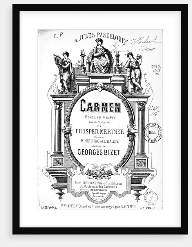 Cover of the vocal score of opera Carmen by Georges Bizet, 1875 by Anonymous