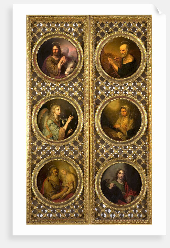 Royal Doors with Christ, the Virgin, the Archangel Gabriel and the Four Evangelists, 1804-1809 by Anonymous