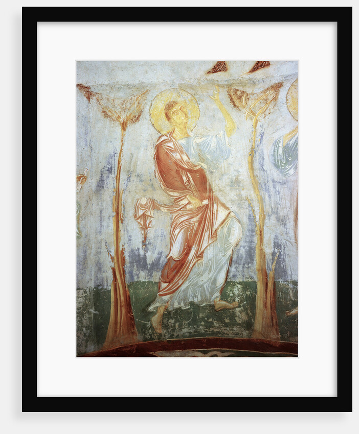 Thomas the Apostle. Fresco of the St. Georges Church, Staraya Ladoga, 12th century by Anonymous