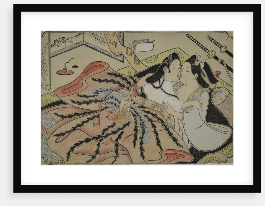 Lovers under a quilt with phoenix design, 1680s by Anonymous