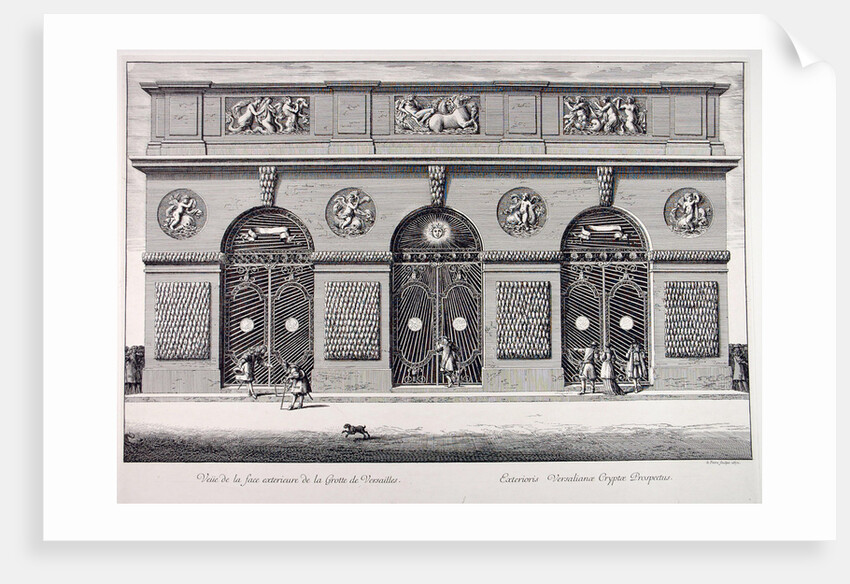 View of the exterior façade of the Thetys Grotto of Versailles, 1672 by Anonymous